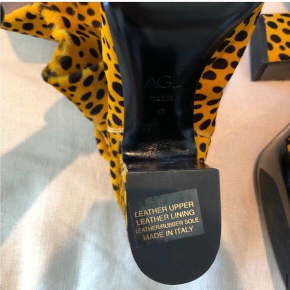 NWOT AGL Leopard Print Calf Skin Over The Knee Boots - Picture 10 of 11